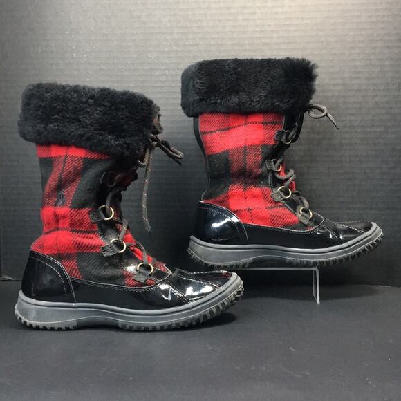 Polo by Ralph Lauren Big Kid Everest Boots Black‎ Leather w/ Shearling Size 4 - Picture 5 of 13